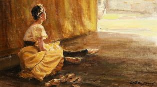 Alexander Averin (b.1952) Russian, 'In the Wings', signed oil oncanvas, 7.5