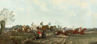 After Benjamin Herring (1830-1871) British, 'Silks and Satins of the Field', a horse racing scene,