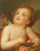 After Anton Raphael Mengs (1728-1779) German, Cupid sharpening his arrow, 19th century, pastel,
