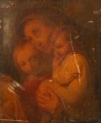 Old Master, Holy family miniature, oil on panel, 4