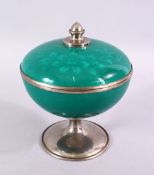 A JAPANESE TAISHO CLOISONNE STEM BOX AND COVER, the metal mounted box and cover with chromed metal
