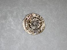 ISLAMIC SILVER COIN - Fatimid coins, Silver 1/4 Dirham, Poss (340 between 390 AH). 15mm