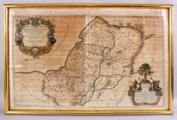 A SUPERB 17TH CENTURY HAND COLOURED PICTORIAL MAP OF THE HOLY LAND ISRAEL, PALESTINE [BY SANSON,