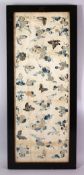 A 19TH CENTURY CHINESE EMBROIDERED SILK FRAMED PANEL, finely embroidered with scenes of