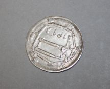 ILSAMIC COIN - ABBASID, temp. al-Mansur, Gold Dirham, mint of Al Basra, year 144 AH. Lustrous good