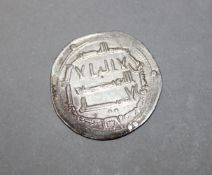 SILVER ISLAMIC COINS - ABBASID empire temp. al-mansur silver dirham, year 155ah, mint of madina al-