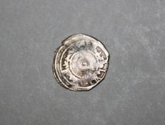 ISLAMIC SILVER COIN - Fatimid coins, Silver 1/4 Dirham, Poss (340 between 390 AH). 15mm