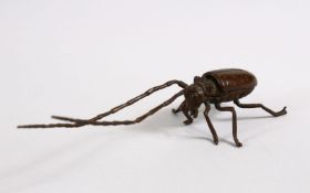 A JAPANESE BRONZE FIGURE OF AN INSECT, 13cm