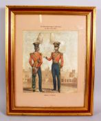 THE HONOURABLE CORPS OF GENTLEMAN AT ARMS C1840 - FRAMED PAINTING - A AQUATINT BY BOUVIER, framed