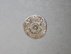 ISLAMIC SILVER COIN - Fatimid coins, Silver 1/4 Dirham, Poss (340 between 390 AH). 15mm