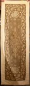A GOOD TURKISH EMBROIDERED LONG TEXTILE - MIRROR COVER, with central embroidery of calligraphy and