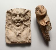 TWO SMALL MOULDED POTTERY 