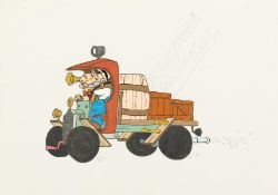 A FILM CEL. Used by Pietro Psaier in one of his silkscreens. 8ins x 12ins. Unframed.