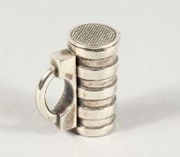 A CAST SILVER PADLOCK VESTA CASE.