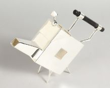 A CHRISTOPHER DRESSER DESIGN DIAMOND SHAPED TEAPOT.