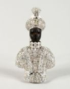 A SUPERB 18CT WHITE GOLD AND DIAMOND NUBIAN FIGURE by ATTILIO CODOGNATO, VENICE, inset with a