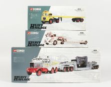 SET OF THREE CORGI CLASSICS HEAVY HAULAGE VEHICLES, 1.50 SCALE, Scammell Constructor and 24-Wheel