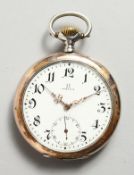 AN OMEGA ENGINE TURNED POCKET WATCH, No. 573938.