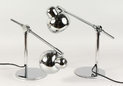 A PAIR OF CHROME ANGLEPOISE LAMPS.