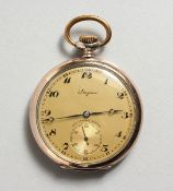 A LONGINES ENGINE TURNED SILVER POCKET WATCH.
