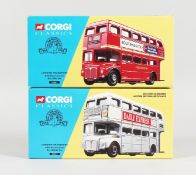 TWO CORGI CLASSICS AEC ROUTEMASTER BUSES. RRP: £20 each.
