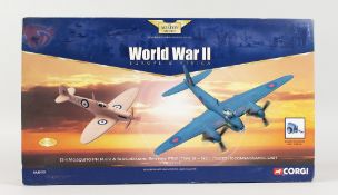 CORGI AVIATION ARCHIVEF 1.72 SCALE WWII DH MOSQUITO AND SUPERMARINE SPITFIRE. RRP: £80.