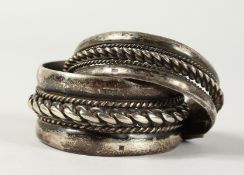TWO ISLAMIC SILVER METAL BANGLES.