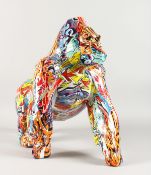 A GRAFFITI MODEL OF A GORILLA. 21ins long.