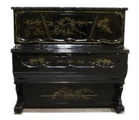 A LARGE FRATELLI RATTI ERBA MUSICAL BOX PIANO with 15ins diameter and 57 ins long, with cymbal, drum