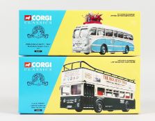 TWO CORGI CLASSIC BUSES, Brighton Tour and Burnley Champions. RRP: £20 each.