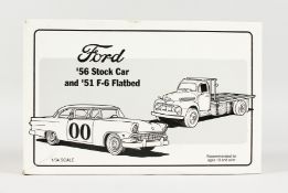 FIRST GEAR 1956 STOCK CAR and 1951 F6 FLATBED TRUCK, 1.34 SCALE. RRP: £60.
