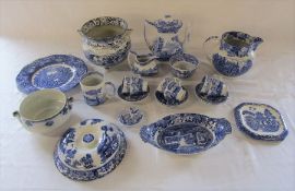 Various blue and white ceramics inc Spode Italian coffee set