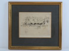 Frank Richards (1887-1932), etching 1922 'Roma Scala di Spagna' (The Spanish Steps, Rome).