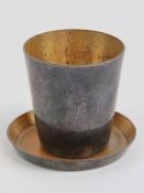 A Danish silver plate on copper chalice and pattern by E Dragsted.