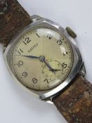 A vintage Rotary non-magnetic wristwatch having silvered dial with blued steel hands and subsidiary