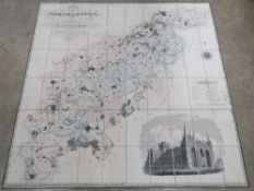 A folio containing a large quantity of Northamptonshire maps including a hand tinted map of the