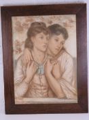 Henry Treffry Dunn (1838-1899) Pre-Raphalite Brotherhood, coloured chalks,