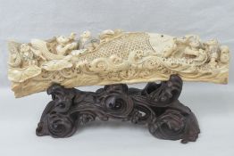 A carved segment of Woolly Mammoth tusk (Extinct Genus Mammuthus Primigenius 10,000 - 20,