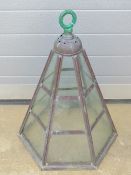 Garden Cloche / Cap Glass: a copper and glass hexagonal cloche c1910,