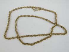 A 9ct gold double link chain necklace, having guard chain, hallmarked 375, 67cm in length, 22g.