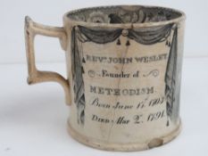 A commemorative mug for the Centenary of Wesley Methodism 1839 together with a vintage ideal food