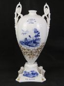 A Shelley golf themed baluster vase bearing the legend 'A miss is as good as a mile' and under