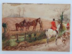 Thomas Invester Lloyd (1873-1942) Equine School, watercolour,