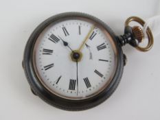 A late 19th century Swiss Eterna patented alarm pocket watch, Swiss patent 31779,