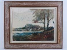 John Cort (late 20th century) mixed media, pen ink, watercolour etc, a French inlet,