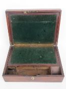 A mahogany writing slope, a/f.