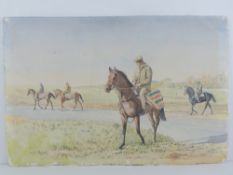 Arthur Thompson 1978 Equine School, watercolour,