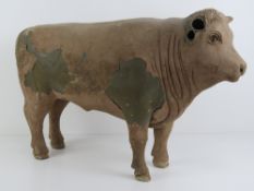 Butcher's shop advertising: a c1920 Butcher's advertising figure of a Steer / Bullock with buff