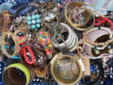 A large quantity of assorted costume jewellery.
