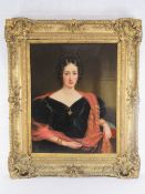 EF Green, oil on canvas, portrait of a recently married lady sitting,